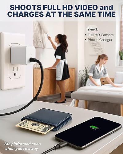 Miniatura 2 de DIVINEEAGLE Cámara domo Full HD enchufable  Cámara para mascotas de 1080p confiable premium con detección de movimiento  Fácil configuración sin