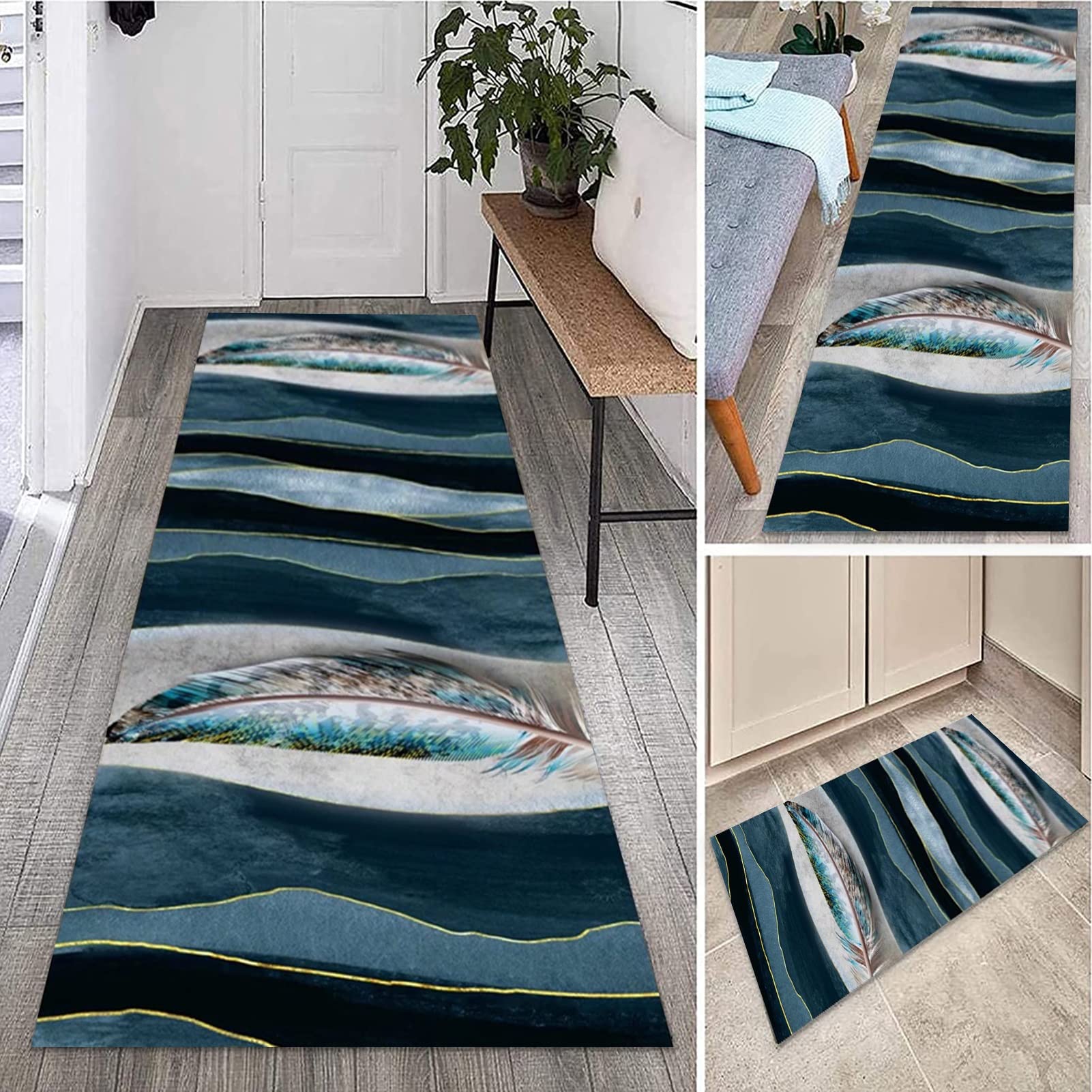 Tapis de couloir long passage de houle tapis d'entrée étroit runner 70x200cm