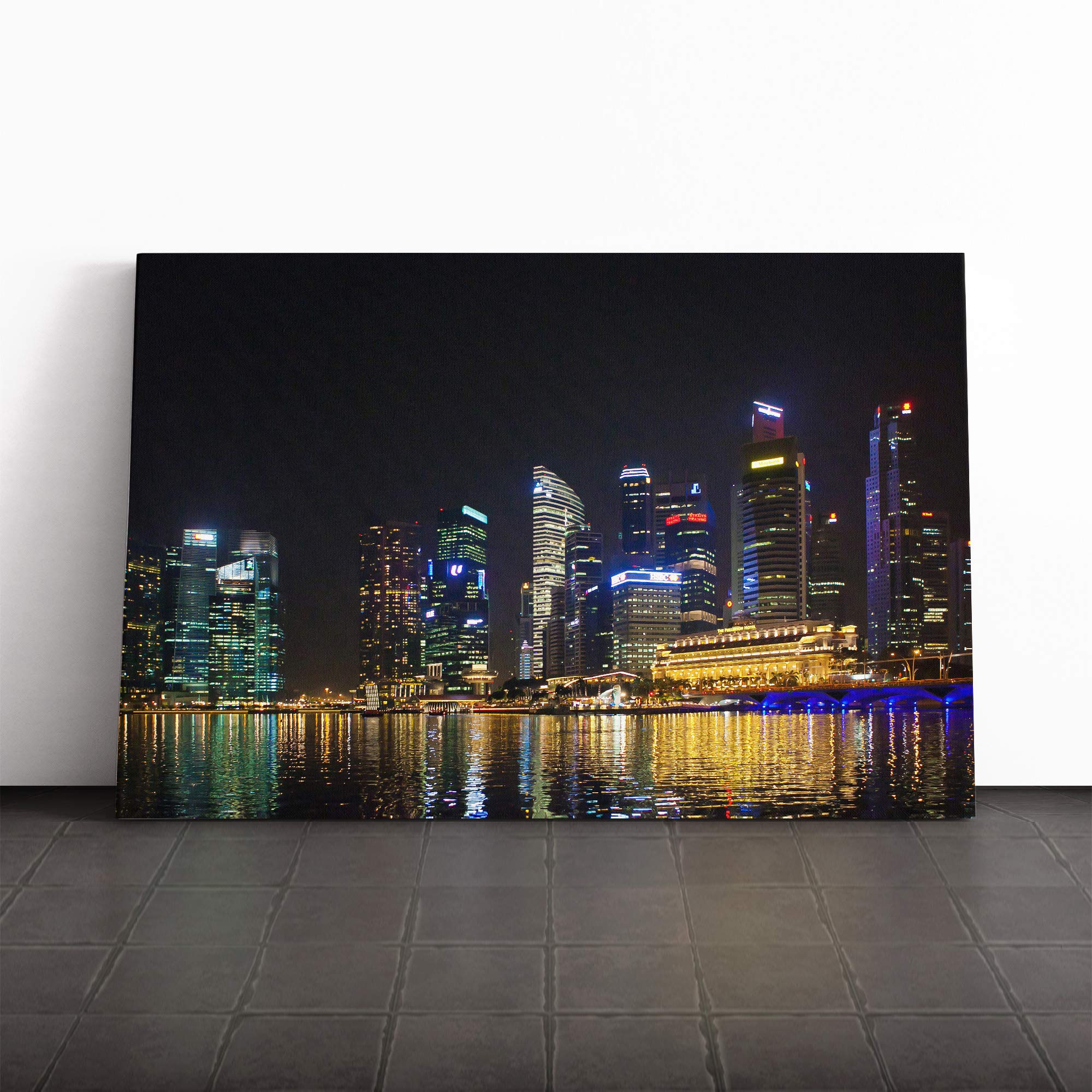 Singapore Skyline (4) Canvas Print | Gallery Wrapped 30mm Frame Wall Art | 20x14 inches | Ready to Hang | Modern Cityscape Picture | Living Room Bedroom Lounge Office