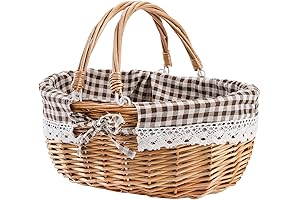 Elegant Woven Easter Basket with Sturdy Double Folding Handles