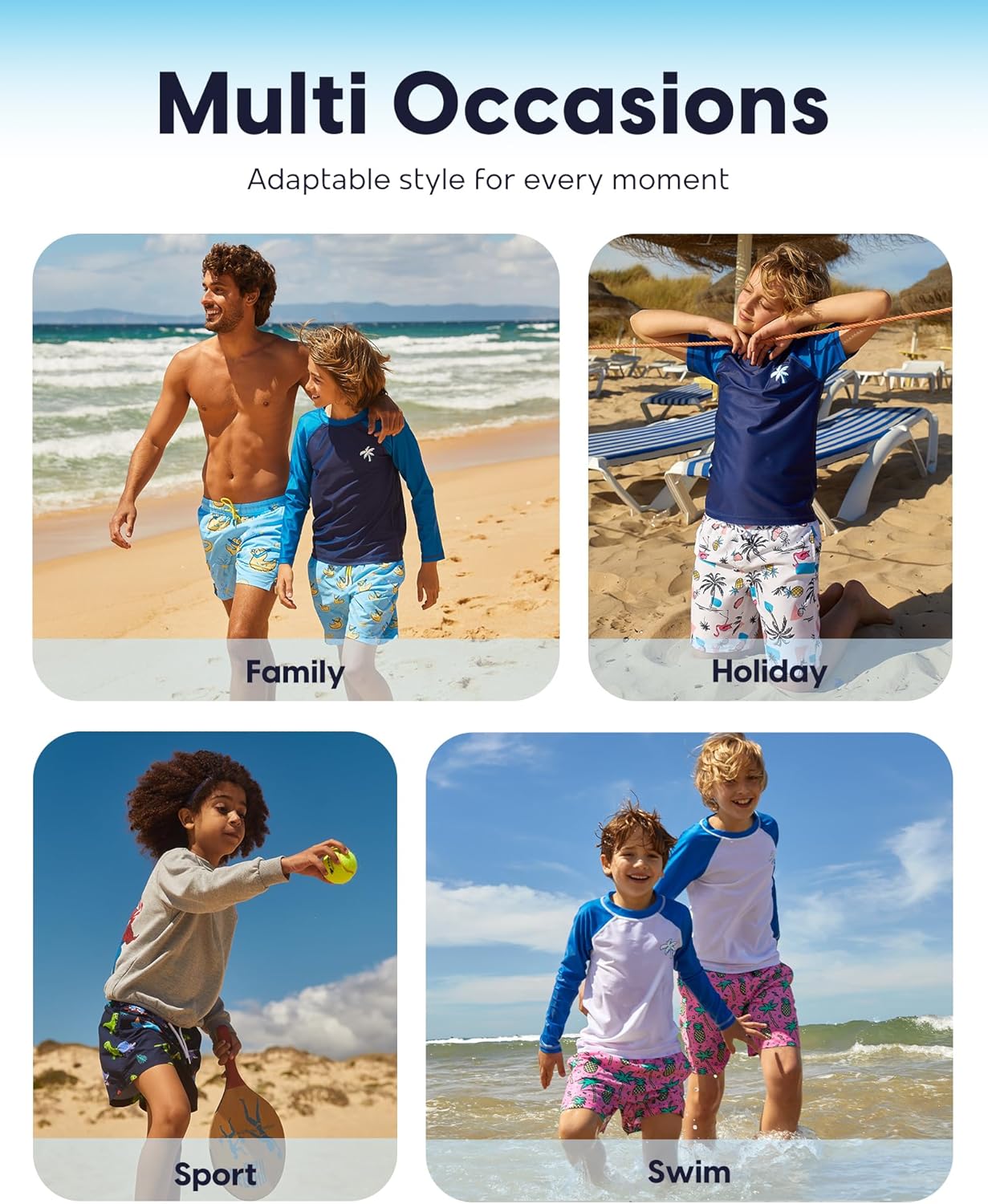 maamgic Swim Trunks Boys Quick Dry Toddler Bathing Suits for Kids Swimsuit Above The Knee Boys Swim Shorts - Image 6