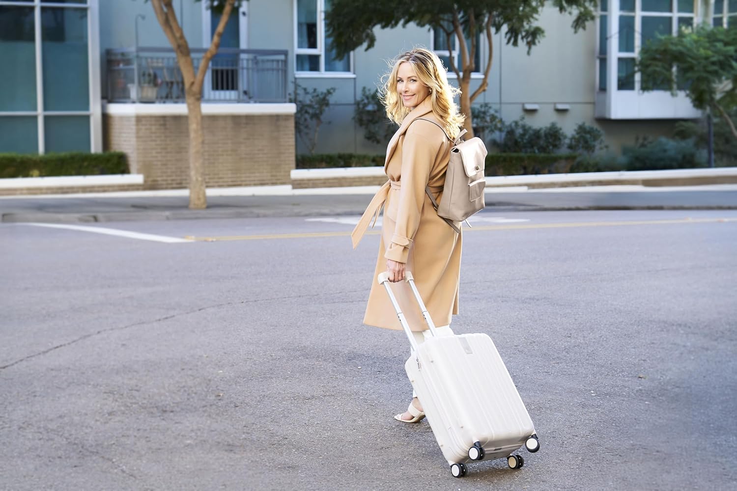 The Cynthia Backpack – Large Italian Leather Backpack with Removable Front Clutch – Travel, Work & Everyday Use – Adjustable Straps – Lightweight & Versatile - Women's Backpack - Ash - Image 7