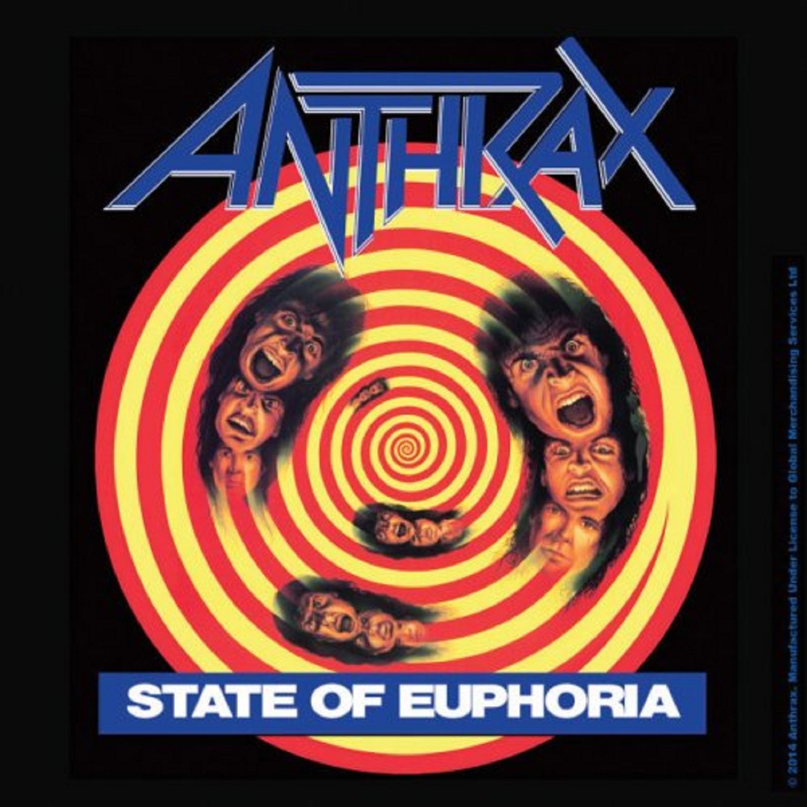 Anthrax Black Coaster State Of Euphoria Official 9.5Cm X 9.5Cm Single Cork One Size