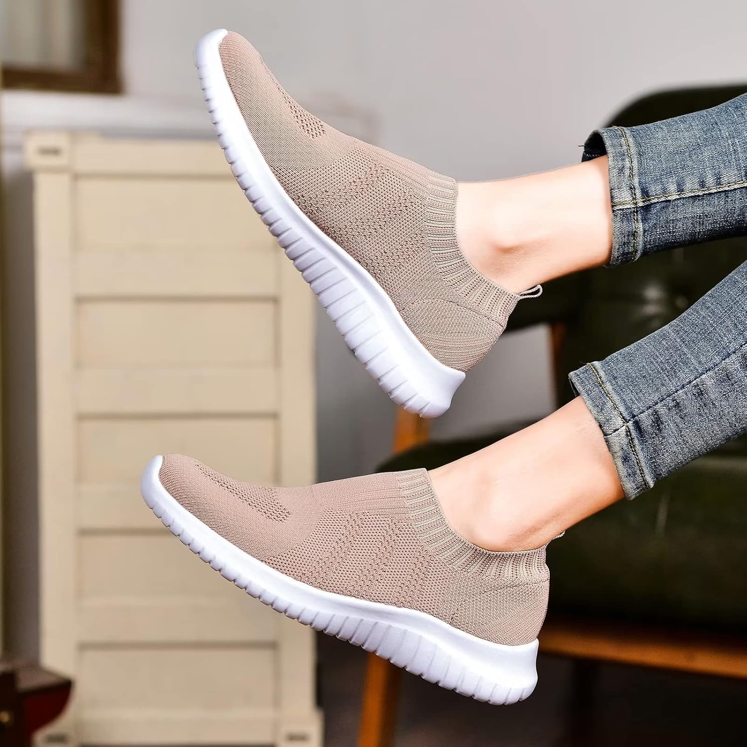 konhill Women's Slip On Sneakers Non Slip Walking Shoes Breathable Mesh Work Casual Lightweight Tennis Workout Shoes - Image 5