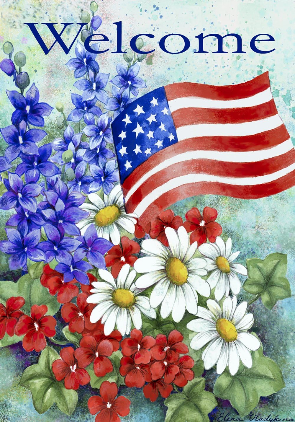 Toland Home Garden 102060 Welcome Patriotic Double Sided for Outdoor Flower Yard Decoration, 28x40 Inch, House Flag