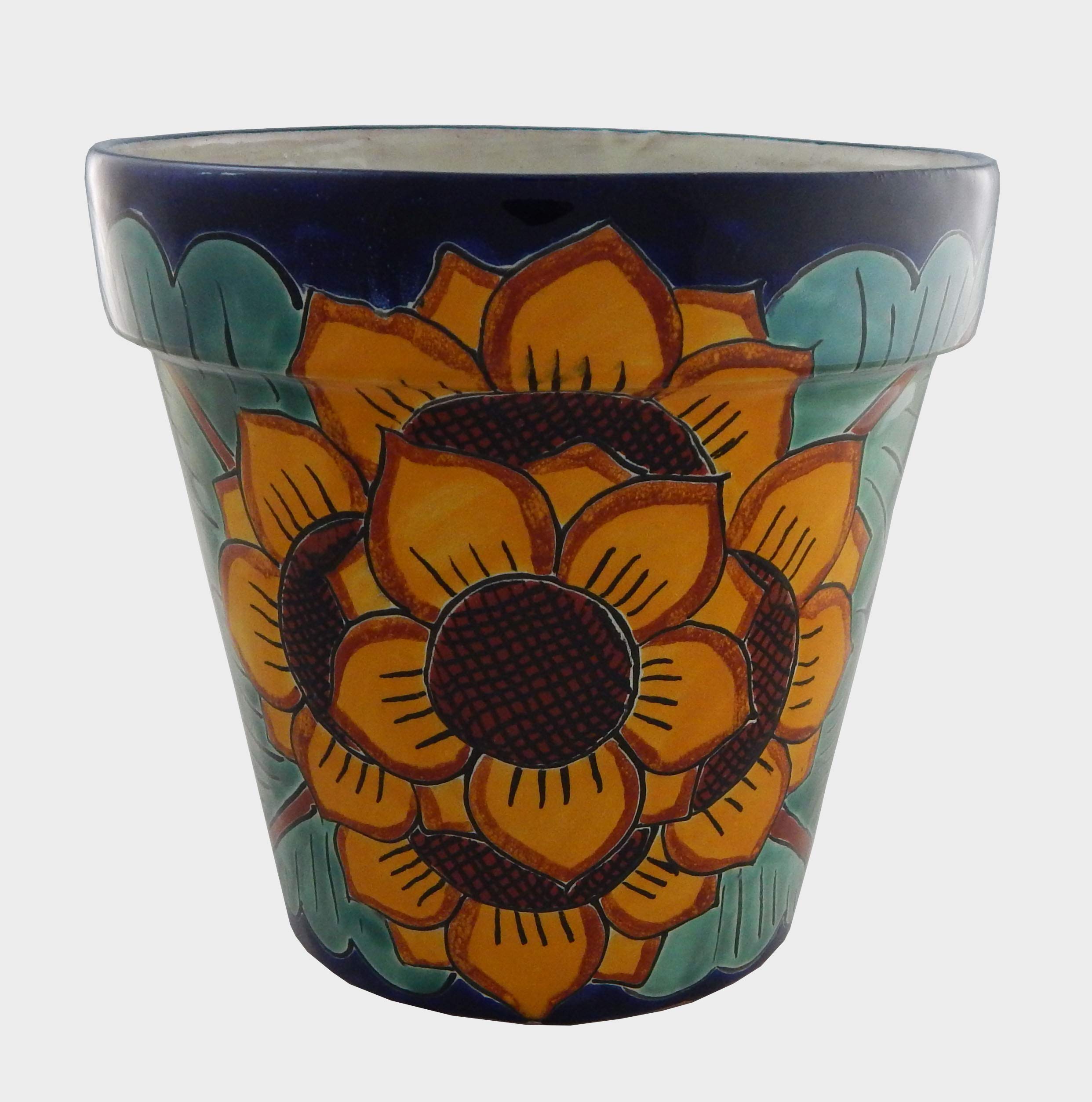 COLOR Y TRADICIÓNMexican Talavera Planter Ceramic Flower Pot Folk Art Pottery Garden Handmade # 04