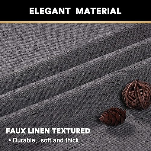 Miniatura 352 de PrinceDeco Cortinas opacas 100% para dormitorio, cortina de lino para puerta corrediza de cristal, cortinas opacas extra anchas con ojales Arena