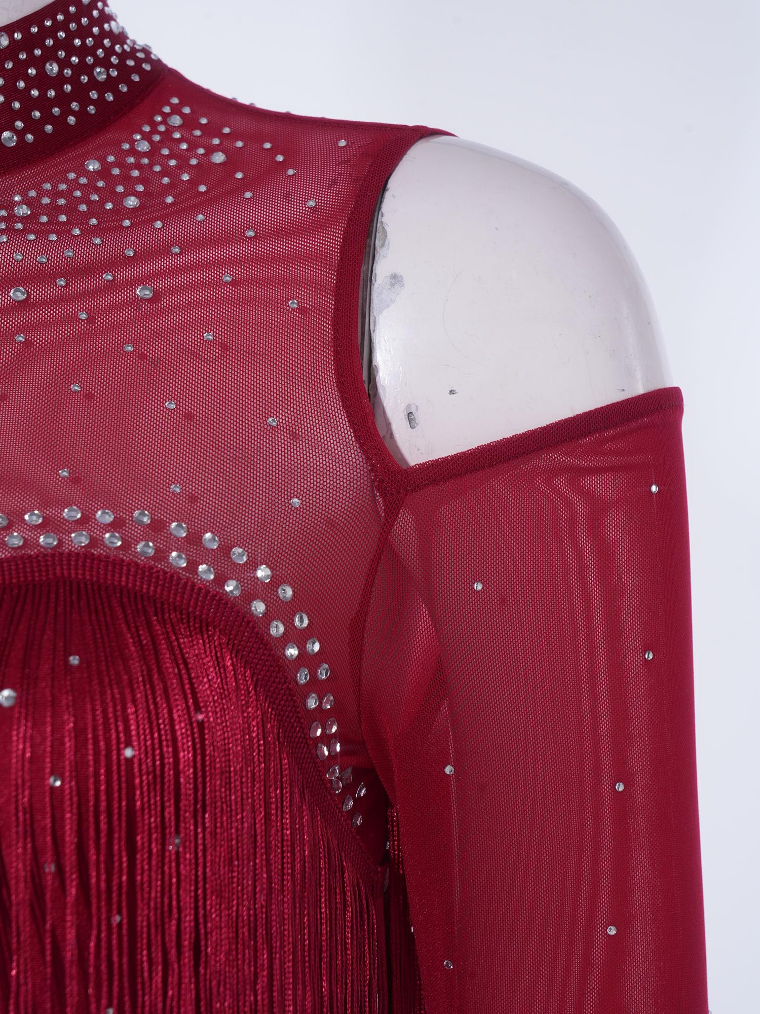 inlzdz Femme Justaucorps Gymnastique Rythmique Combinaisons Rompevêtements Manches Longues Épaule Découverte Justaucorps Danseuse Acrobatie