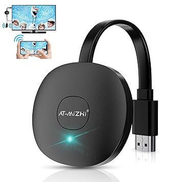 AT-Mizhi Wireless HDMI Dongle Adapter, 4K HD Video/Audio Streaming From iOS/Mac/Android/Laptop Window to TV, Projector/Monitor, Compatible with Airplay/Mircast/DLNA
