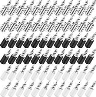Shelf pins,Shelf Brackets Supports,20Pcs Self-Tapping Screws with Non-Slip Sleeve, Metal Shelf Bracket Screws Pegs with Dust Cover Cross Head Cabinet Laminate