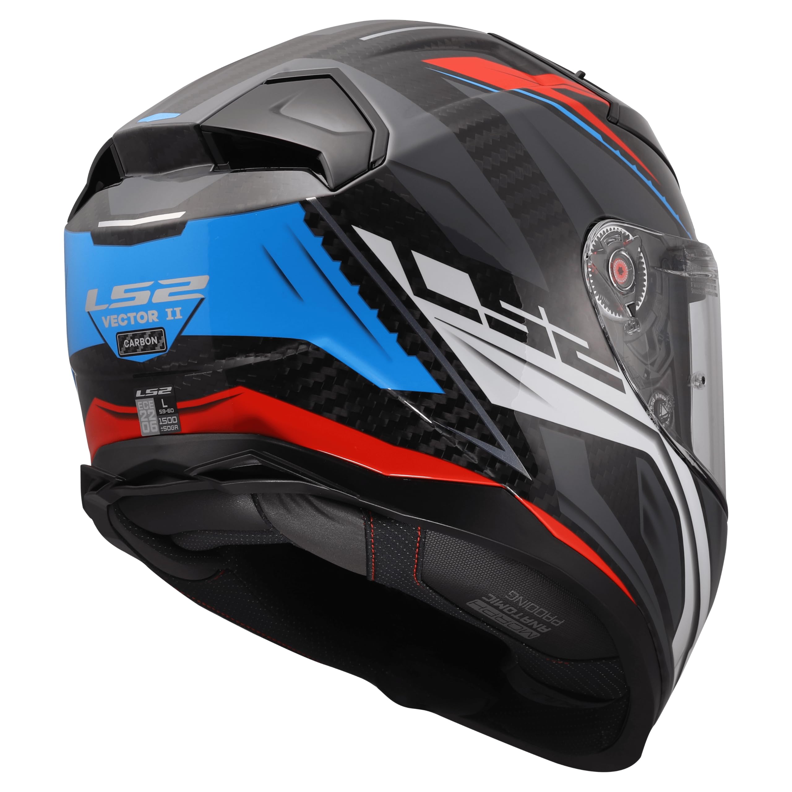 LS2, Casco Moto Integrale VECTOR II CARBON SAVAGE White Blue Red, M