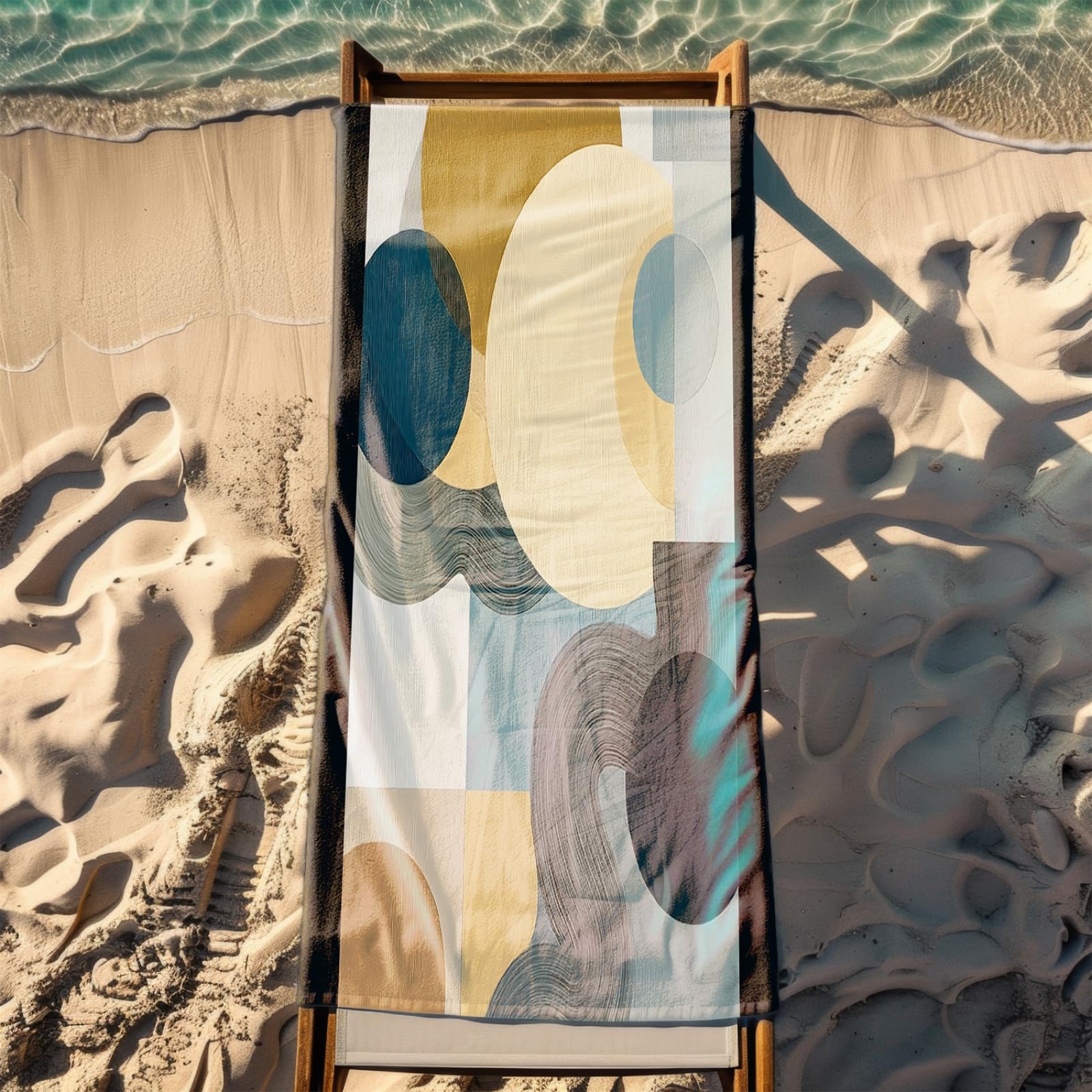 Telo Mare Microfibra Grande 200X200 Marrone Arte Astratta Telo da Mare Matrimoniale Xxl,Ad Asciugatura Rapida, Telo Bagno Senza Sabbia,Spiaggia, Campeggio, Escursionismo, Picnic