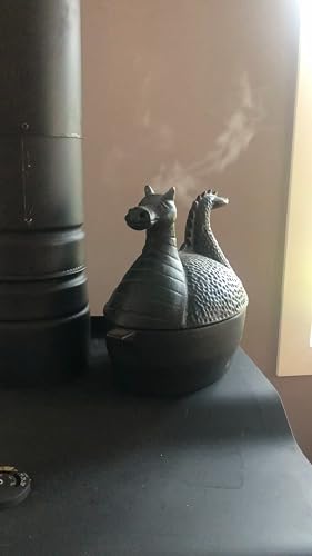Amazon.com: Dragon Wood Stove Steamer| Solid Cast Iron| Matte Black Finish|  Rust Resistant| Decorative Functional Alternative to Electric Humidifiers|  2.75 QT Capacity| 12.5 L x 7.5 W x 10.75 H: Dragon Pot