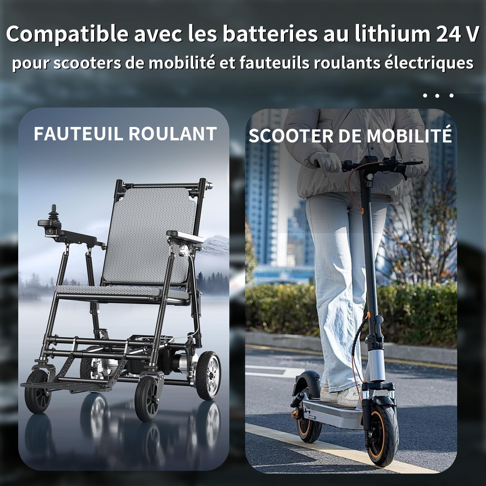 Chargeur 29,4V 4A Batterie 24V pour Fauteuil électrique | Écran tension, ventilateur refroidissement, protections, XLR 18mm, compatible véhicule léger