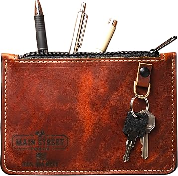 Made in USA Leather Utility Pouch | Premium Leather Pencil Case | Handmade Leather Pen Case - Durable Leather Pouch - Versatile Small Leather Bag for Office, Travel & Gifts for Men & Women