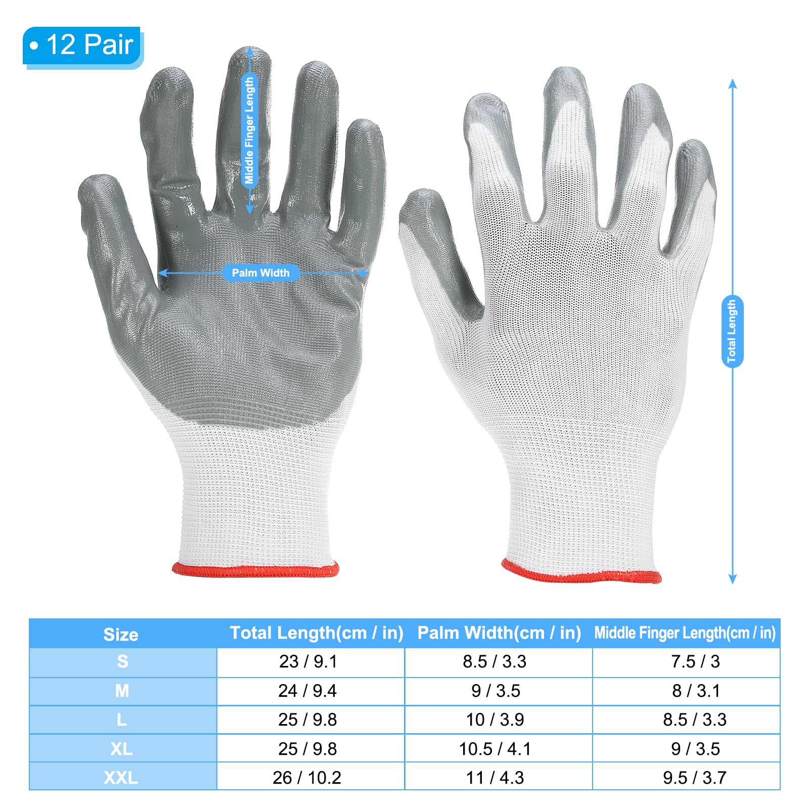 PATIKIL Safety Work Gloves Nitrile Coated - Image 2
