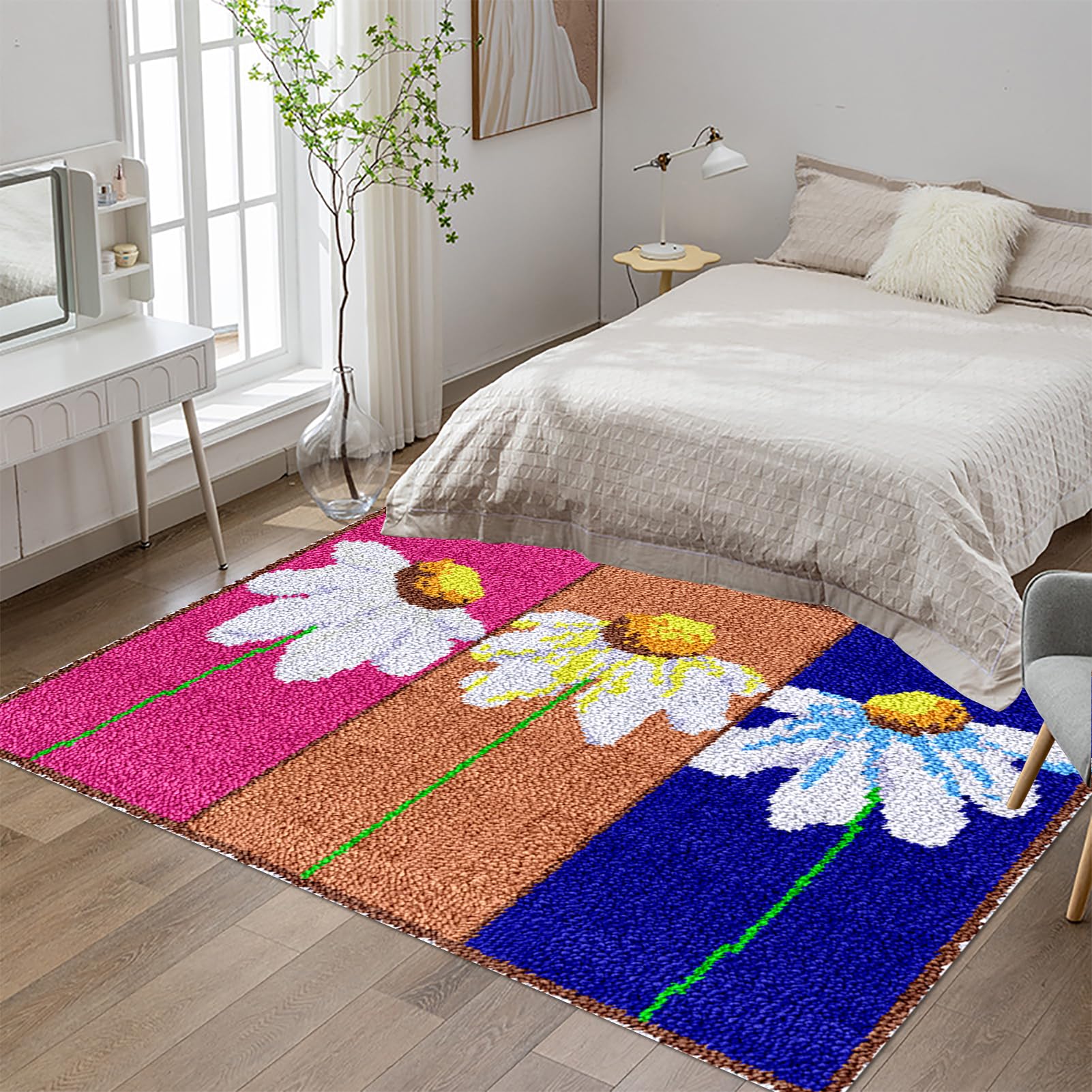Tehocwiz Large Latch Hook Kits for Adults, Rug Making Kit For Adults Beginners, Pre-Printed Pattern Rug Making Kit, Tapestry Kits Rug for Beginners, Latch Hook Rug Kits Embroidery Carpet 80x115 cm โ image 1