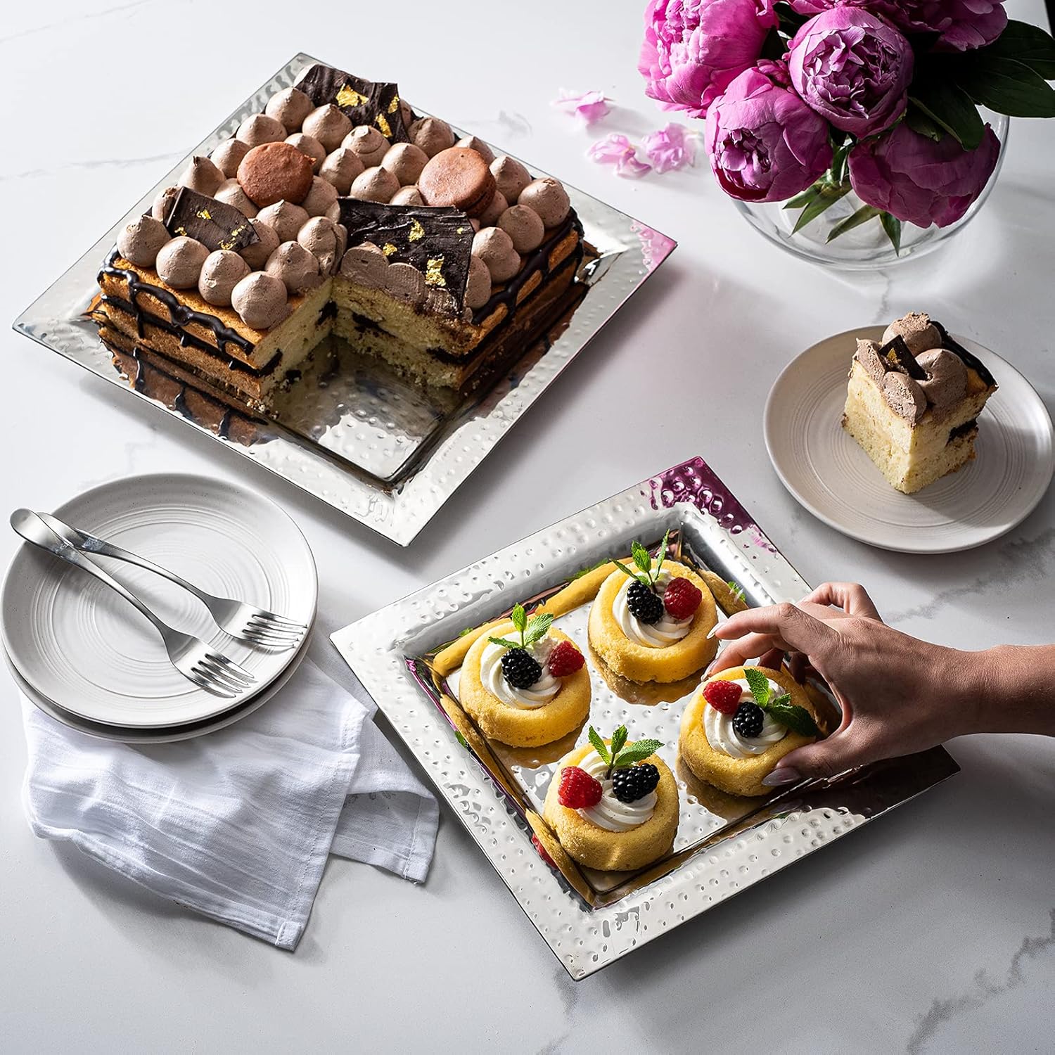 Stainless Serving Trays Colleta Home - Trays & Platters – 2 Pack (f-co0029)