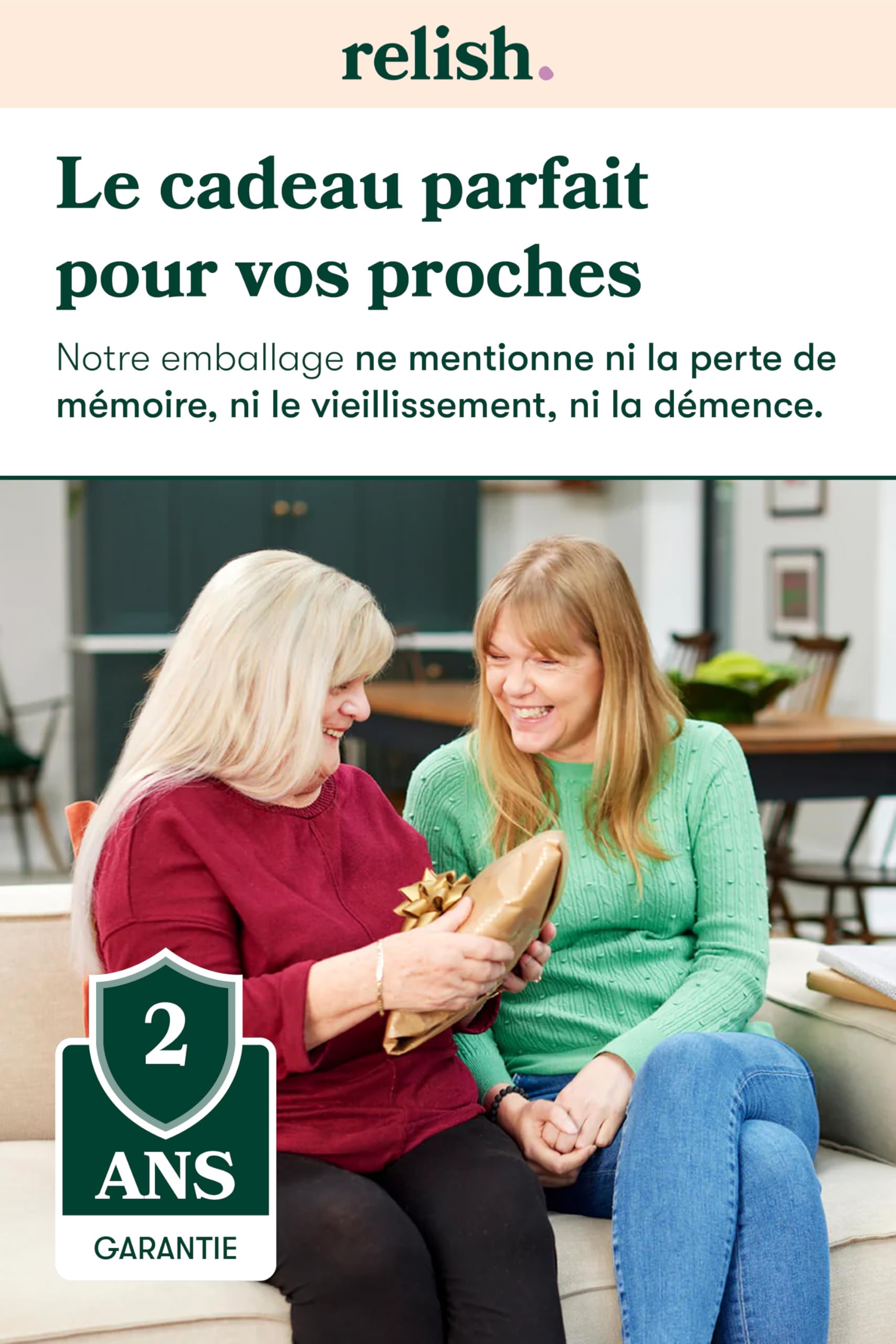 Relish - Horloge numérique avec concentrateur de tâches quotidiennes, calendrier avec jour, date et heure, grand écran clair