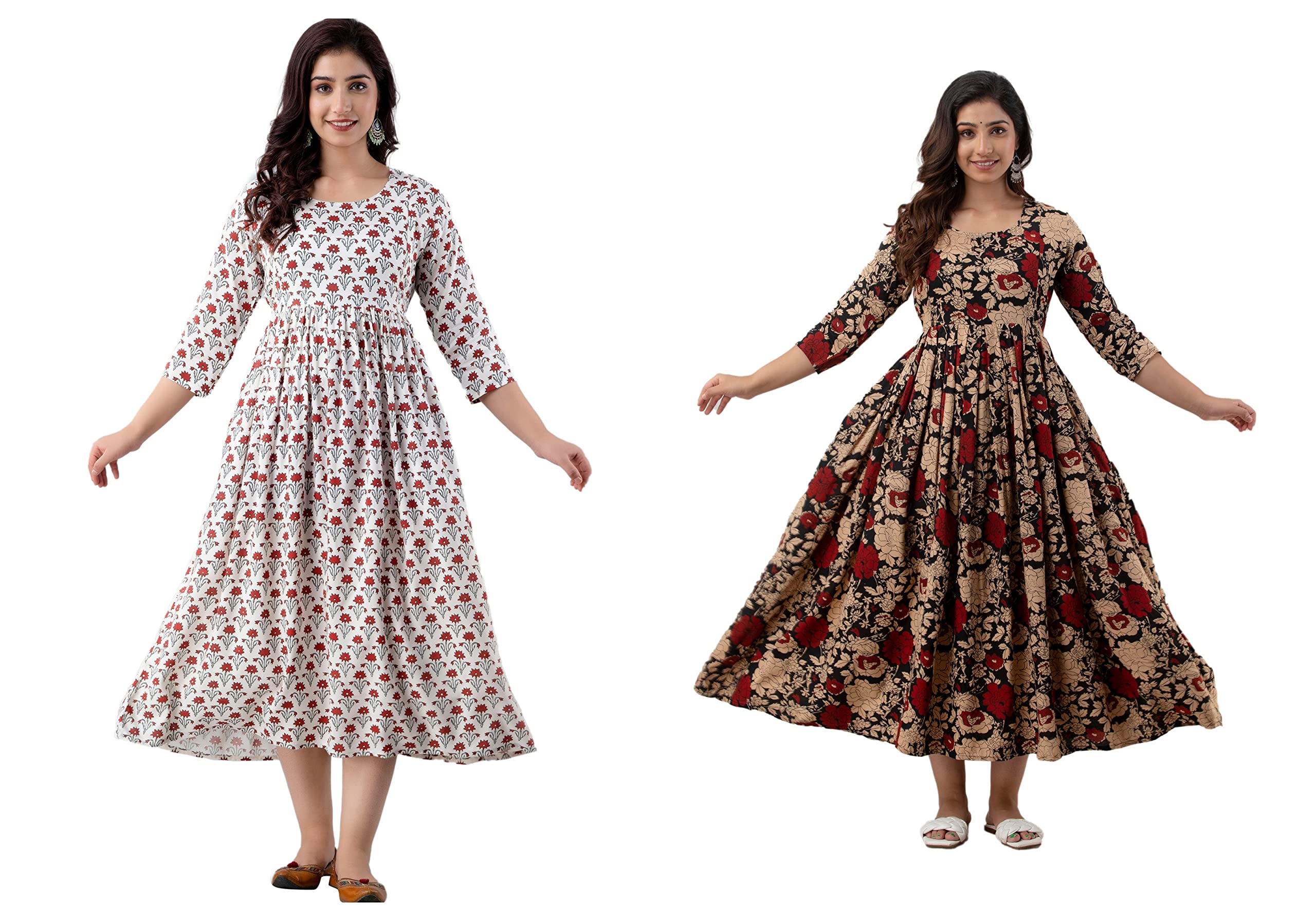 Enterprises Women's Rayon Maternity Dress Pregnancy Dress Easy Breast Feeding Dress Combo Pack of 2-image-41