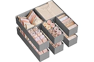 SONGMICS Foldable Fabric Dresser Drawer Organizers for Home Storage