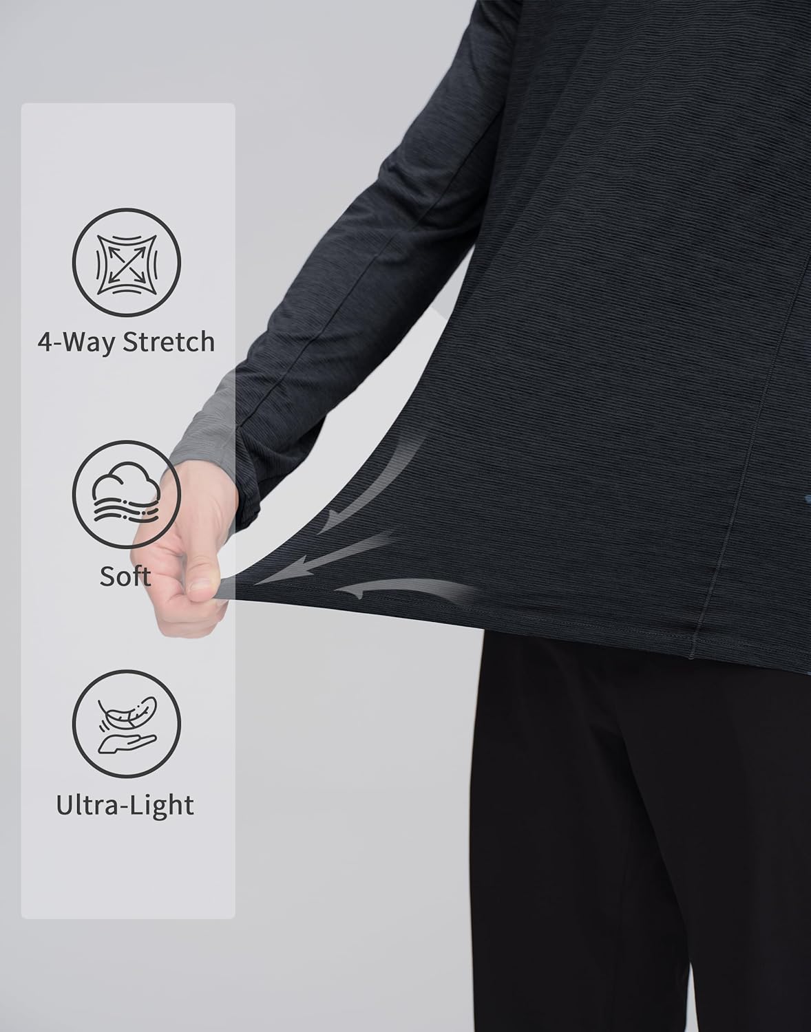 Pioneer Camp Men's Long Sleeve Shirt Quick Dry Moisture Wicking Workout Tee Shirts Lightweight Athletic Tshirts Running Gym - Image 5