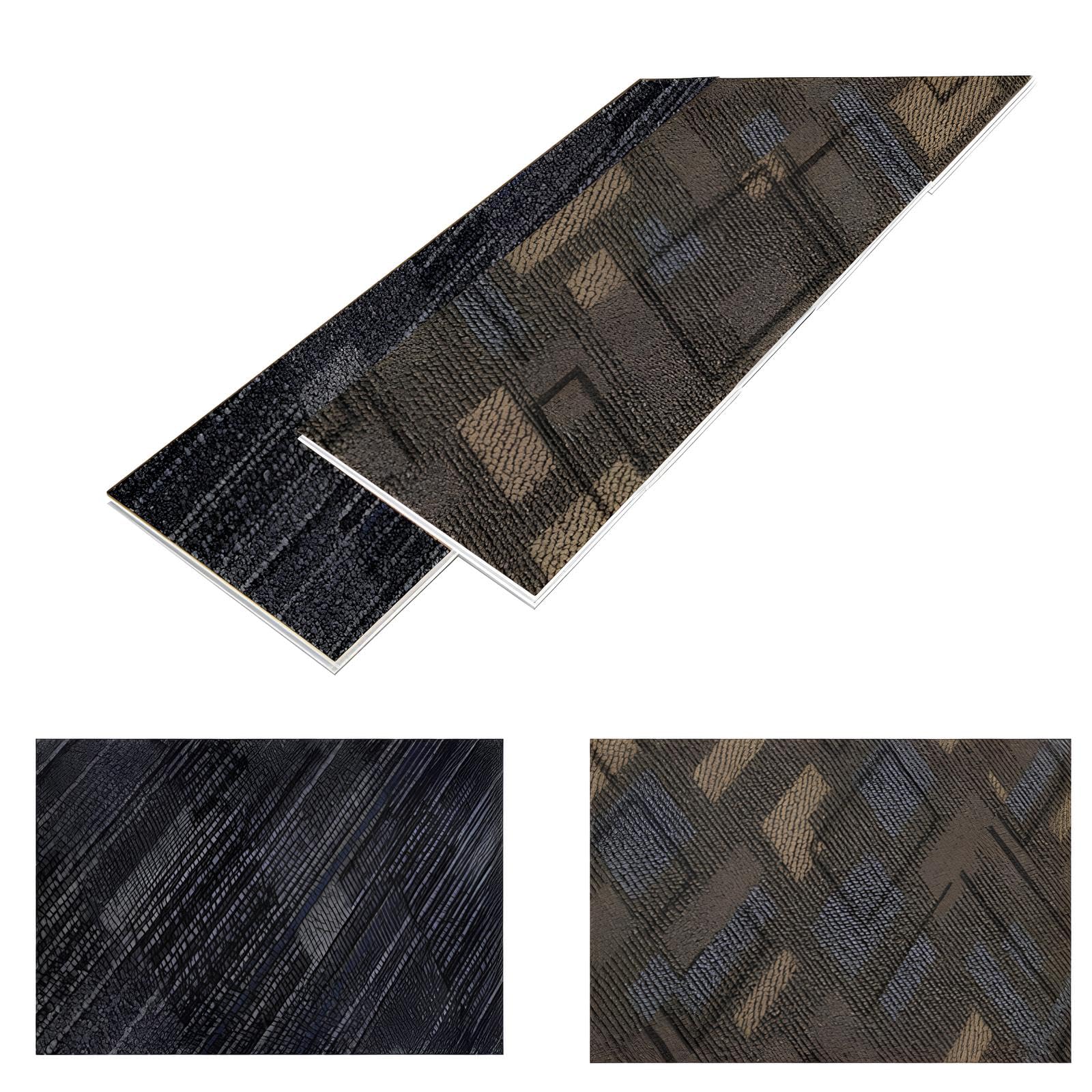 Klick Hart Vinylboden SPC, Teppichmuster, Wasserfest & Rutschfest, 4 mm + 1 mm Trittschalldämmung, Für Fußbodenheizung, Klicksystem, PVC-frei (Saliano, 1 m²)