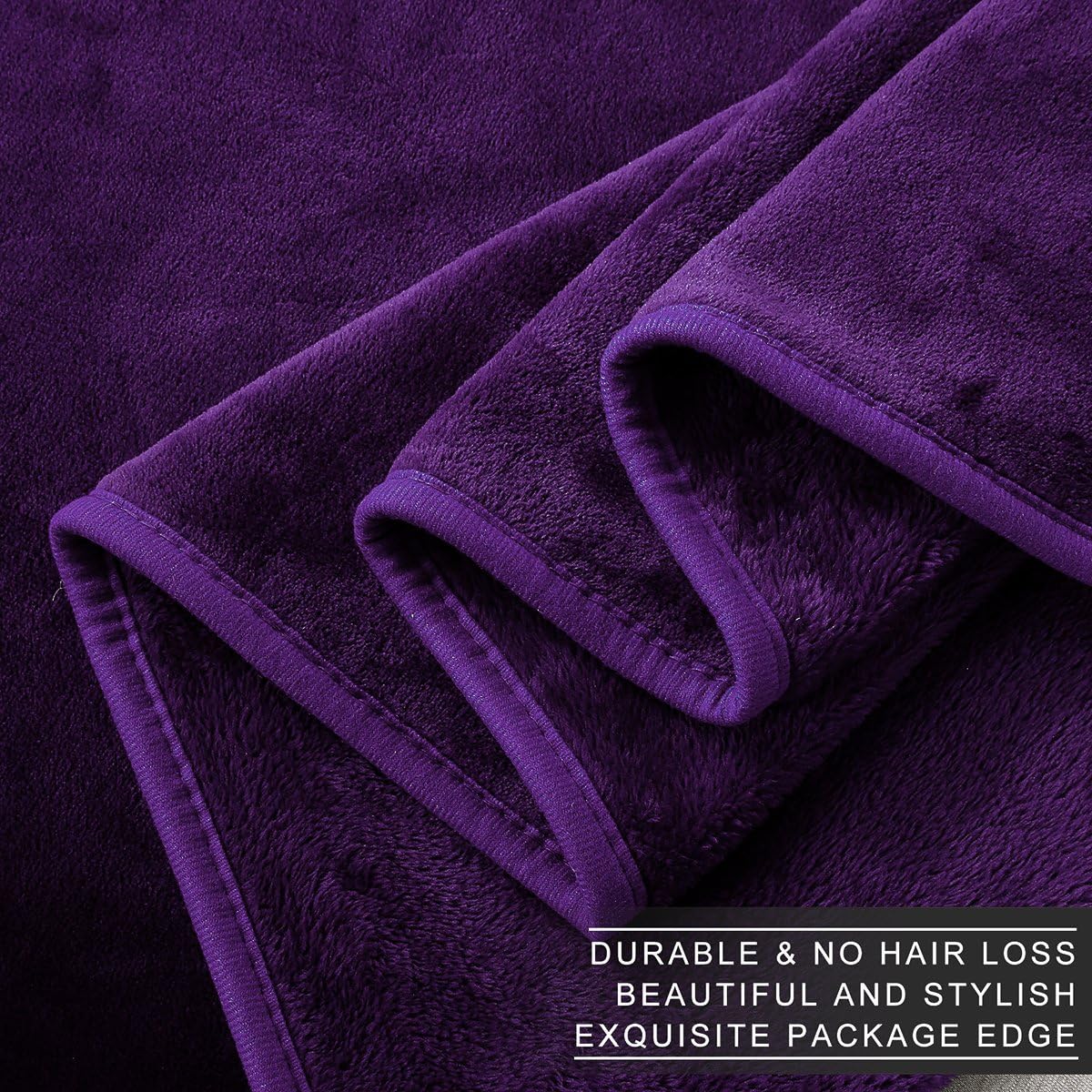 Polar Fleece Blankets King Size for The Bed Extra Soft Brush Fabric Super Warm Sofa Blanket 90" x 108"(Purple King) - Image 8