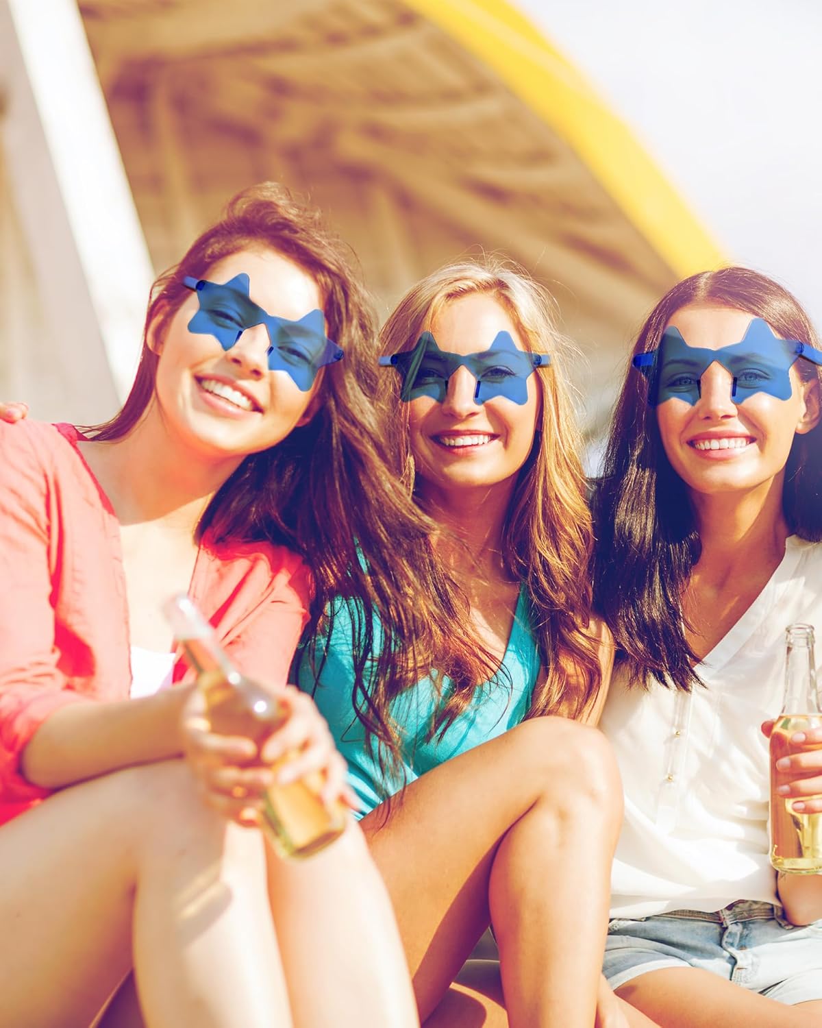 PLULON Star Sunglasses for Women Girls, Color Rimless Star Shaped Sunglasses Bulk for Adults Beach Birthday Swim Pool - Image 5