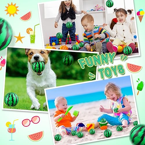 Miniatura 6 de 20 bolas de estrés a granel de 2.5 pulgadas de sandía para fiesta, mini bolas de espuma para aliviar el estrés, juguete sensorial con bolsas de