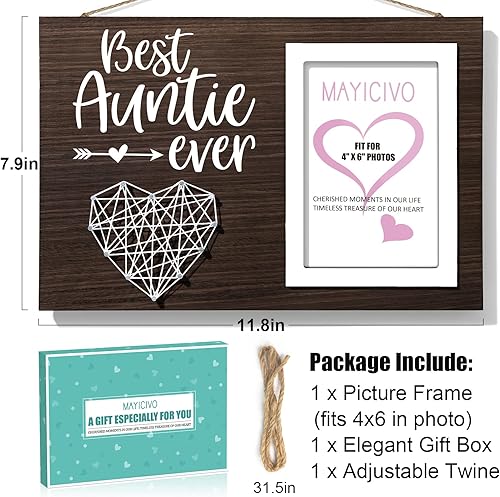 Vista 6 de MAYICIVO Marco de fotos de 4 x 6 pulgadas, regalos de Navidad para tía, regalo para tía, regalo de cumpleaños, tía, día de la madre, regalo