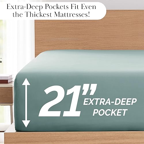 Vista 84 de Southshore Fine Linens®, juego de ropa de cama con bolsillo profundo Negro