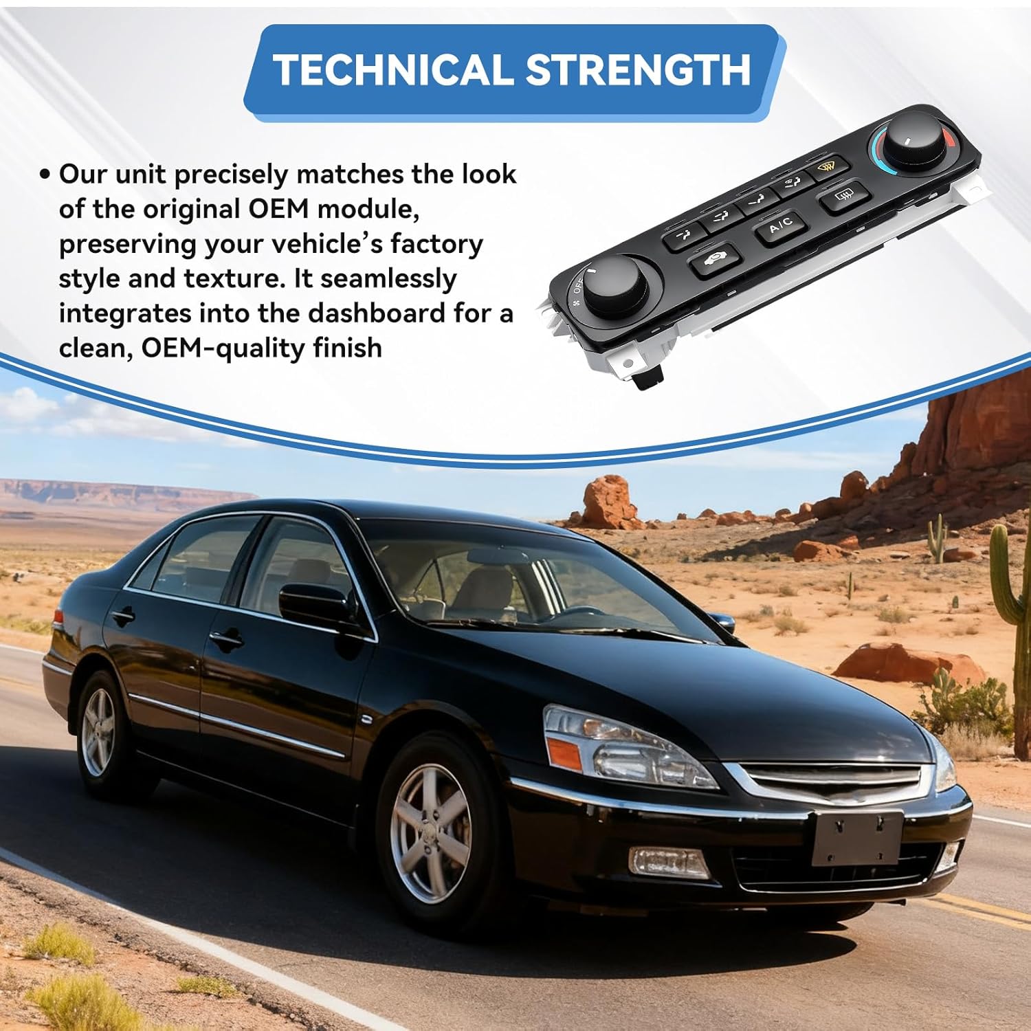 79600-S84-A21ZA Heater Climate Control Panel Module Compatible with 2001-2002 Honda Accord, A/C Heater Air Conditioning Panel Unit | Replaces # 15-72548, 599-007, HS505