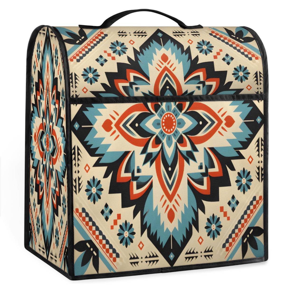 Coffee Maker Cover Aztec Flower Kitchen Appliance Covers Small Appliance Covers Blender Cover Juicer Cover Dust Covers for Kitchen Appliances with Top Handle and Pockets,Washable,C578