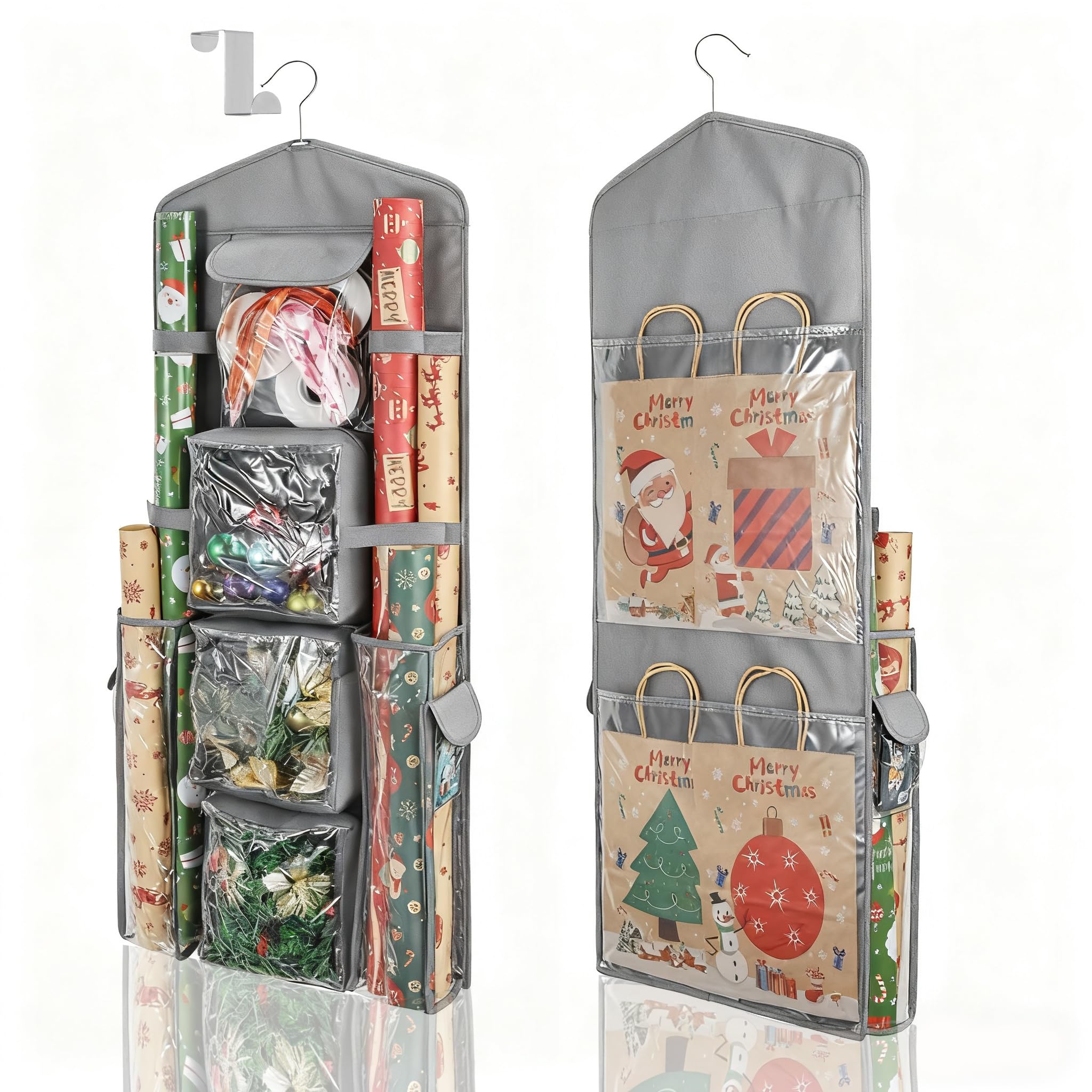 Uawsyut Hanging Wrapping Paper Storage Organizer