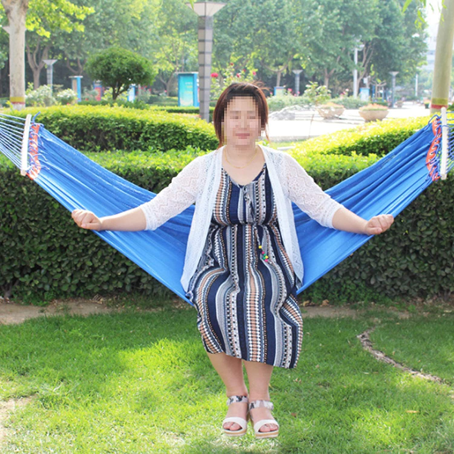 Hamak Ultralekki, Hammock Wiszący hamak kempingowy Oddychająca siatka na co dzień Lekki nylonowy kemping do podróży zewnątrz Piesze wycieczki Plaża na Kemping, na Zewnątrz(Blue)