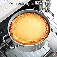 Vista 7 de Olla de stock de cerámica de 5 cuartos antiadherente con tapa, olla para sopa, olla de pasta antiadherente fácil de limpiar, sin PFOA, PFAS, PTFE