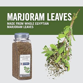 McCormick Culinary Marjoram Leaves, 4 oz - One 4 Ounce Container of Marjoram Spice for a Bitter, Minty Flavor, Ideal in Stews, Salads, Pork and Beef Dishes and Sauces