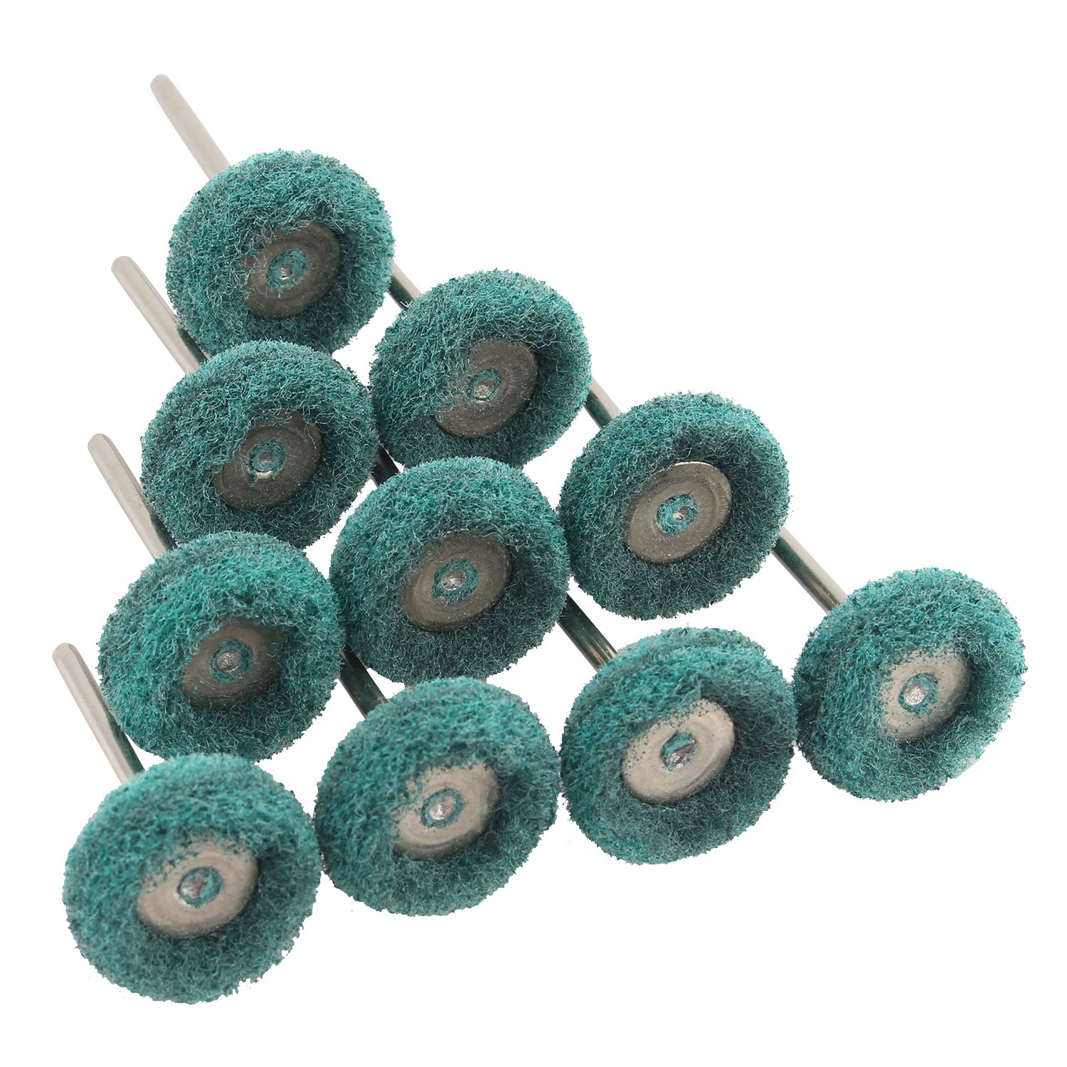 Futheda 20pcs Stainless Steel Grit Finishing Abrasive Polishing Compound Buffing Wheels Set Cup Pen Wire Brush 3mm Shank Compatible Rotary Tool, 80, 150, 240, 300 Grit (5pcs Of Each Grit