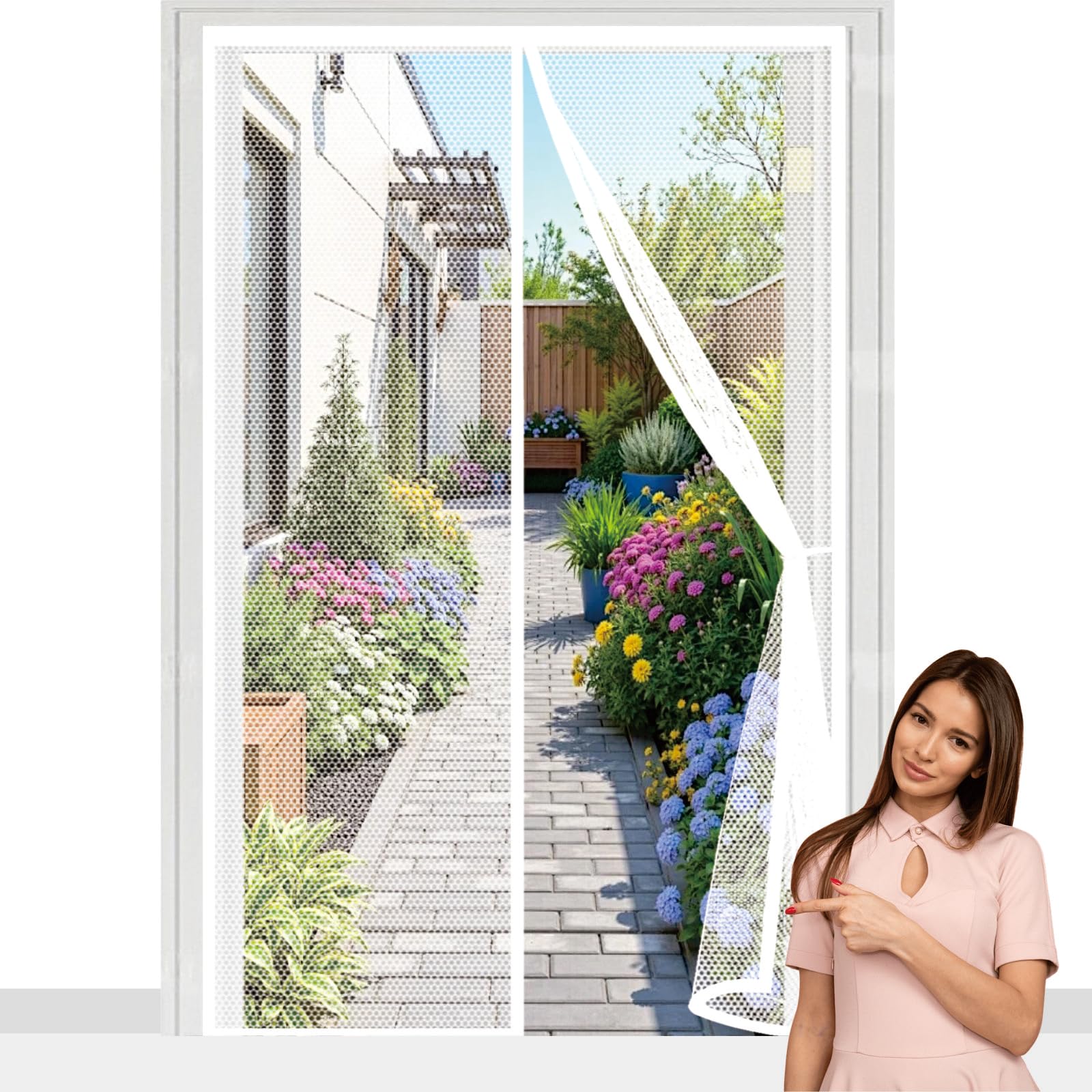 Moustiquaire porte 66 x 244 cm pour stopper les insectes avec montage facile sans percer