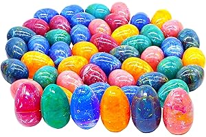 JOYIN 30 Pcs Plastic Iridescent Printed Bright Easter Eggs 3.15" for Easter Egg Hunt
