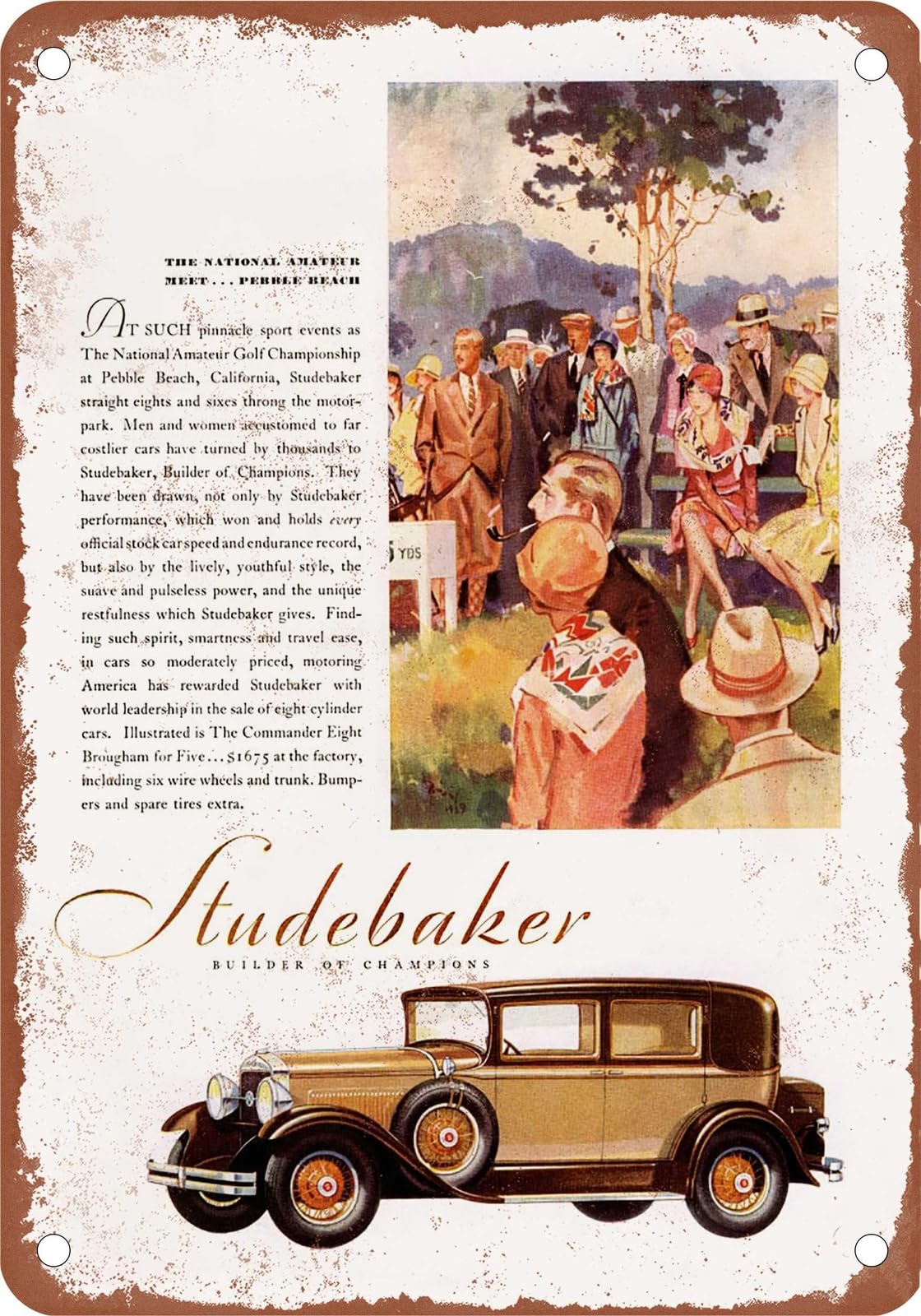 Miaomansenstore Metal Sign - 1929 Studebaker Vintage Ad 02 - Old Retro Rusty Look Home Decor