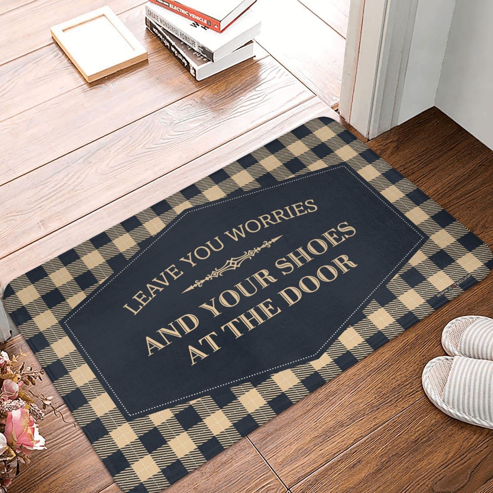 Tapis porche rétro CakJuice 65 x 90 cm, paillasson extérieur et jardin