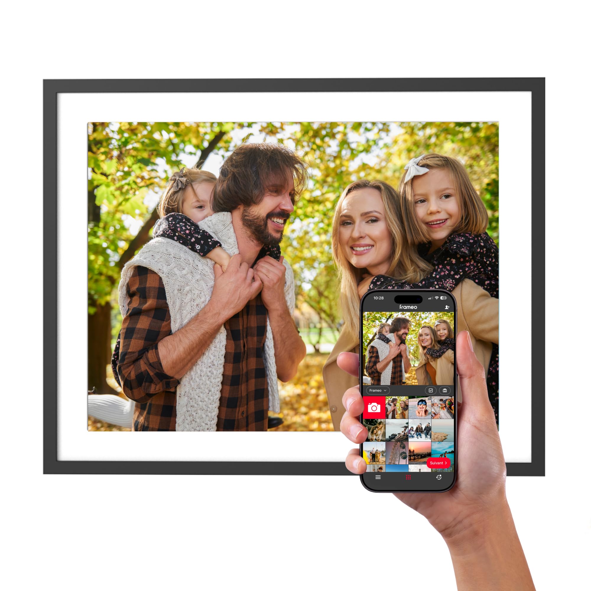 AGFAPHOTO - Realiview APF1700WIFI - Digital Photo Frame with Wi-Fi Connection - Frameo App, 17-inch HD Touchscreen, 32GB Memory, Weather and Clock Functions - Black