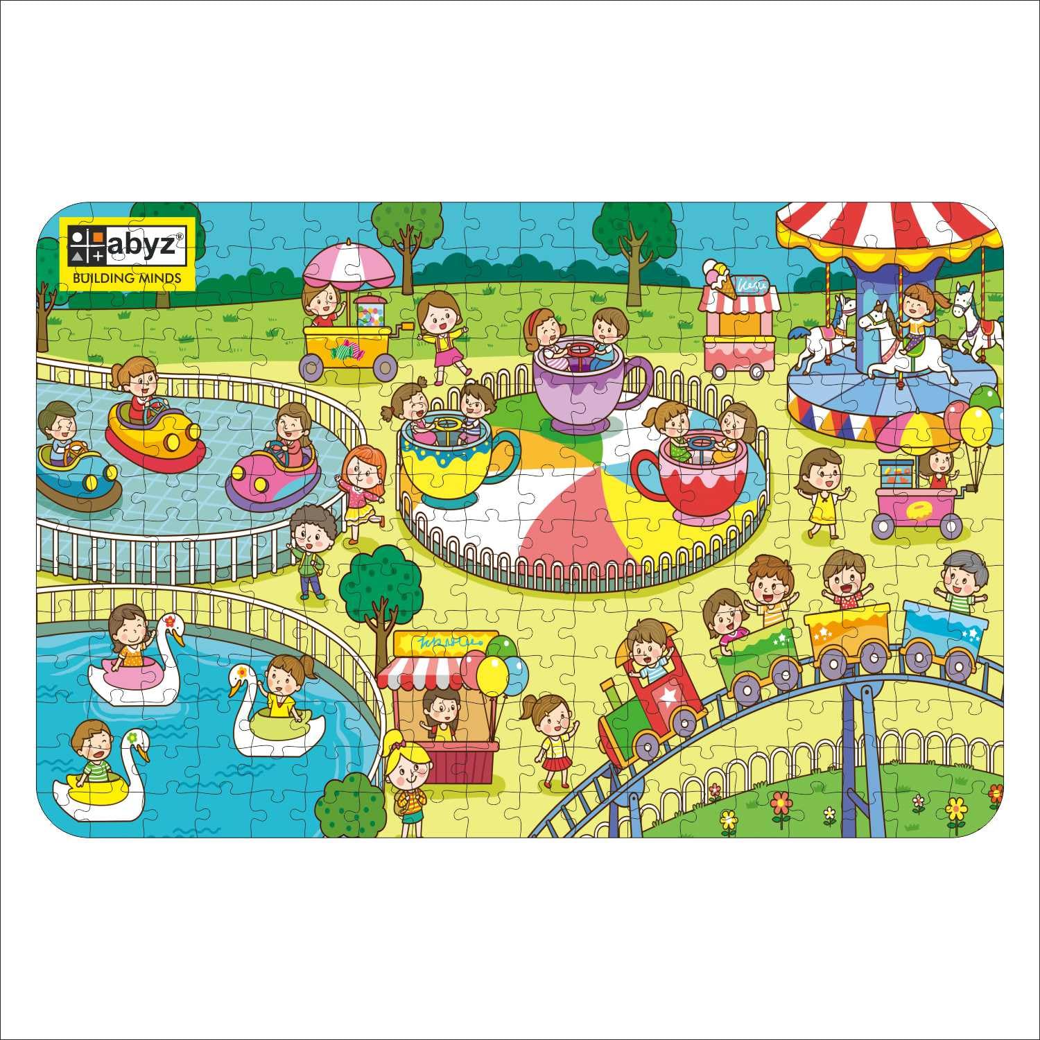 Wooden Jigsaw Amusement Park Puzzle with 252-Pieces Play and Learn Educational for 6+ Year Old Kids, Toy for Improving Memory & Problem Solving