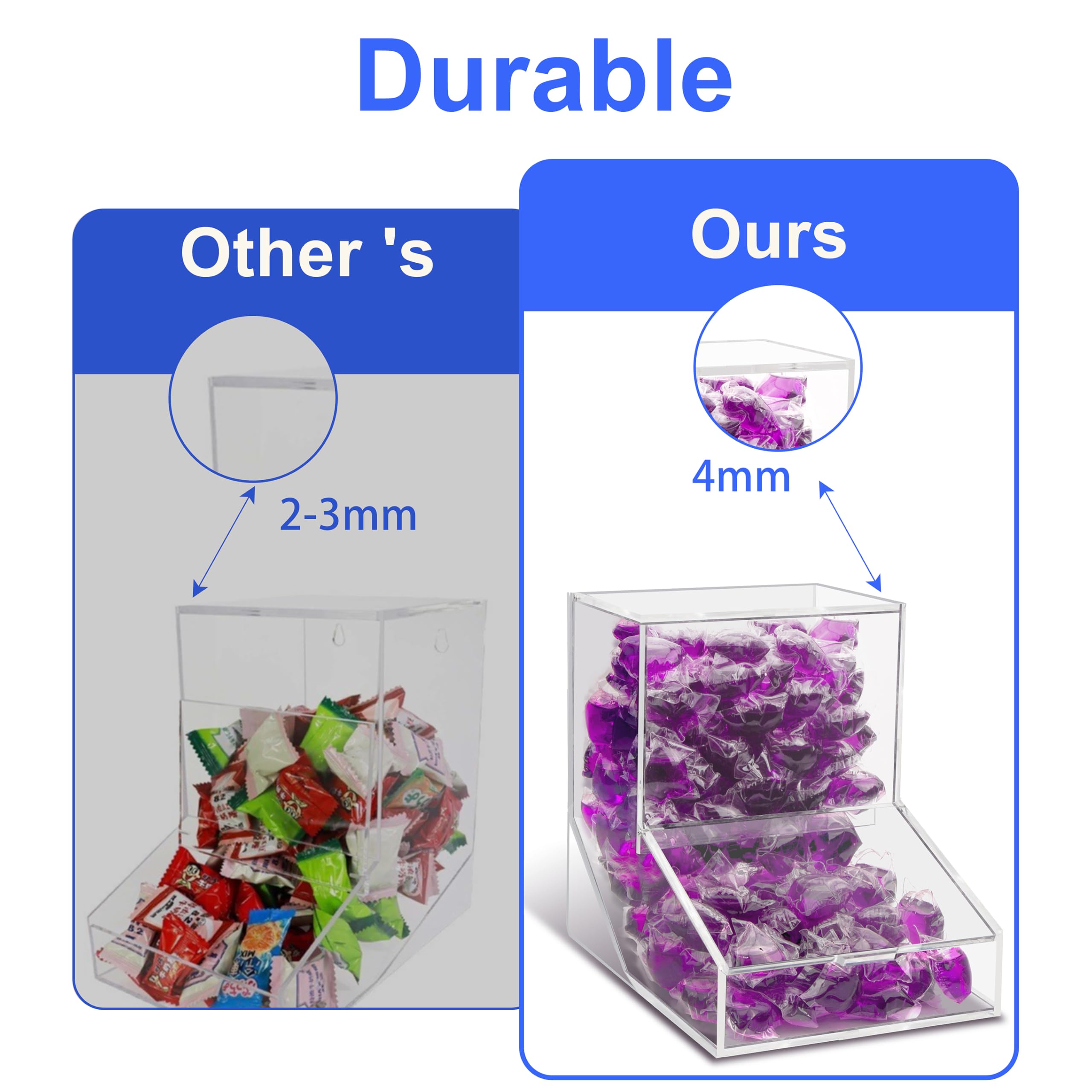 Contenedor de cápsulas de lavandería con cuchara, dispensador de caramelos acrílicos con 2 tapas, soporte para cápsulas de lavavajillas, contenedor de detergente para lavandería, organización de 7
