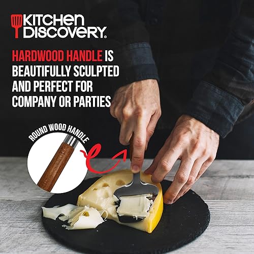 Miniatura 4 de Kitchen Discovery - Cortador de queso de mano - Kitchen Discovery - Plano de queso de acero inoxidable corta queso semiduro y duro en rodajas finas