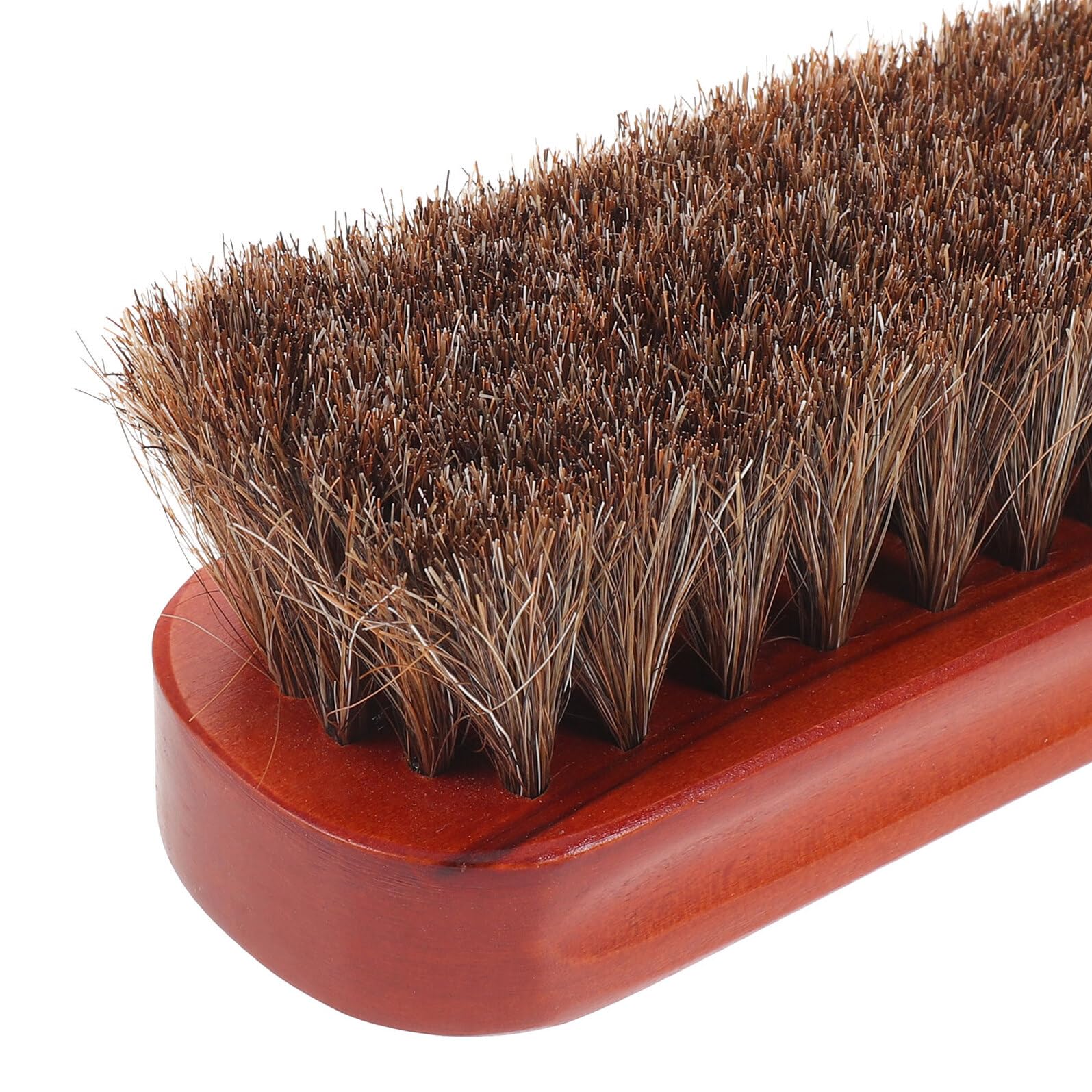 Cepillo para Lustrar Zapatos de Crin de Caballo Mango de Madera Cepillo para Limpieza y Cuidado de Calzado Aplicador de Aceite para Botas y Zapatillas Doméstico Resistente