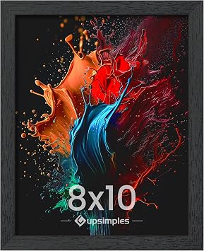 upsimples 8x10 Picture Frame, Wall Gallery Photo Frames with Engineered Wood, Black 1 Pack