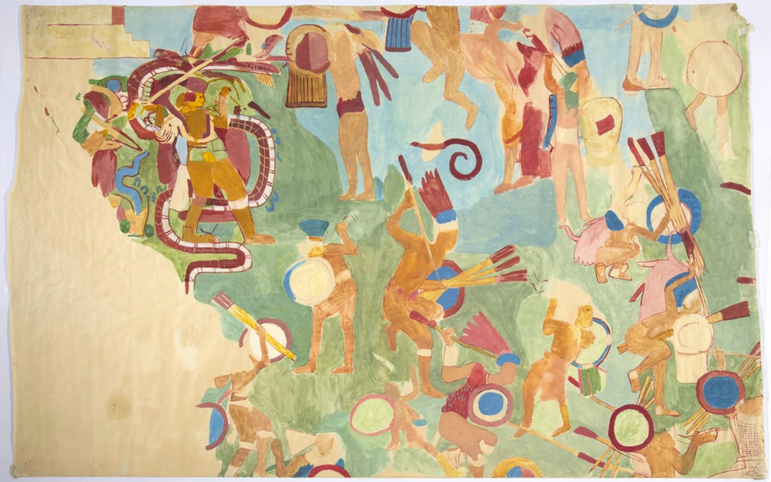 ARTXLXXBN Famous Print Painting Colorful Art Print Tracing of a Wall Painting From the Inner Chamber by Adela Breton Canvas Art Decorations for Home Decor 60x90cm
